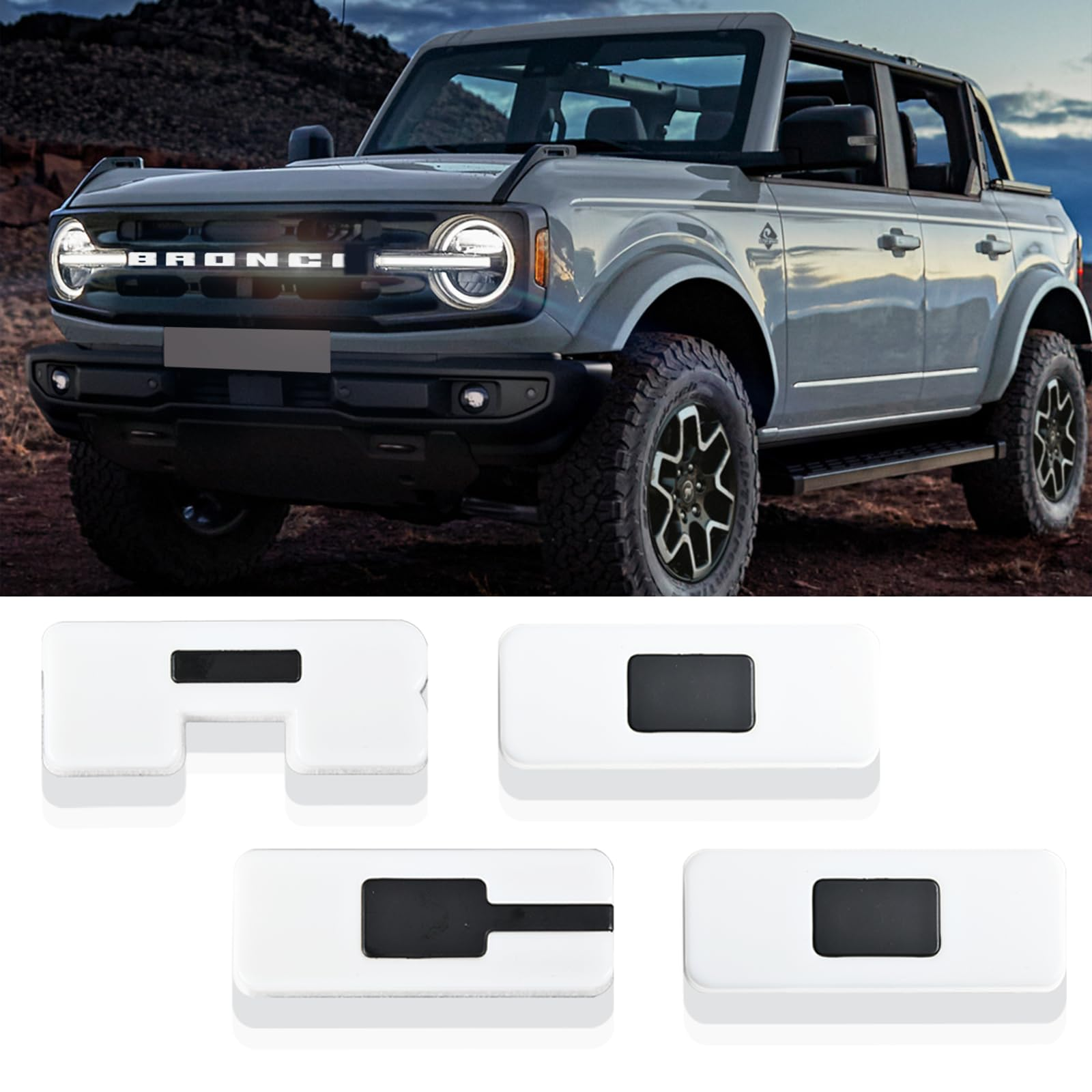 Letters Lights Emblem Compatible for Ford Bronco Accessories 2021 2022 2023