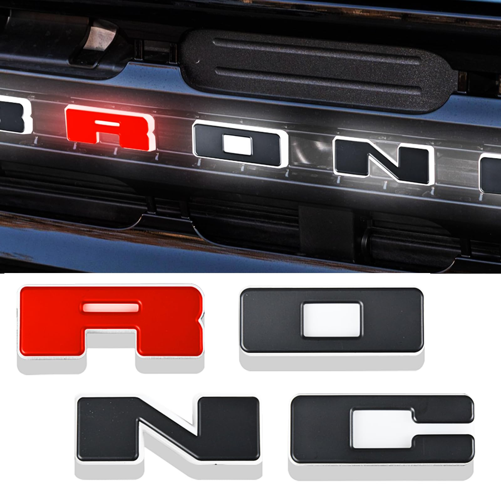 Letters Lights Emblem Compatible for Ford Bronco Accessories 2021 2022 2023