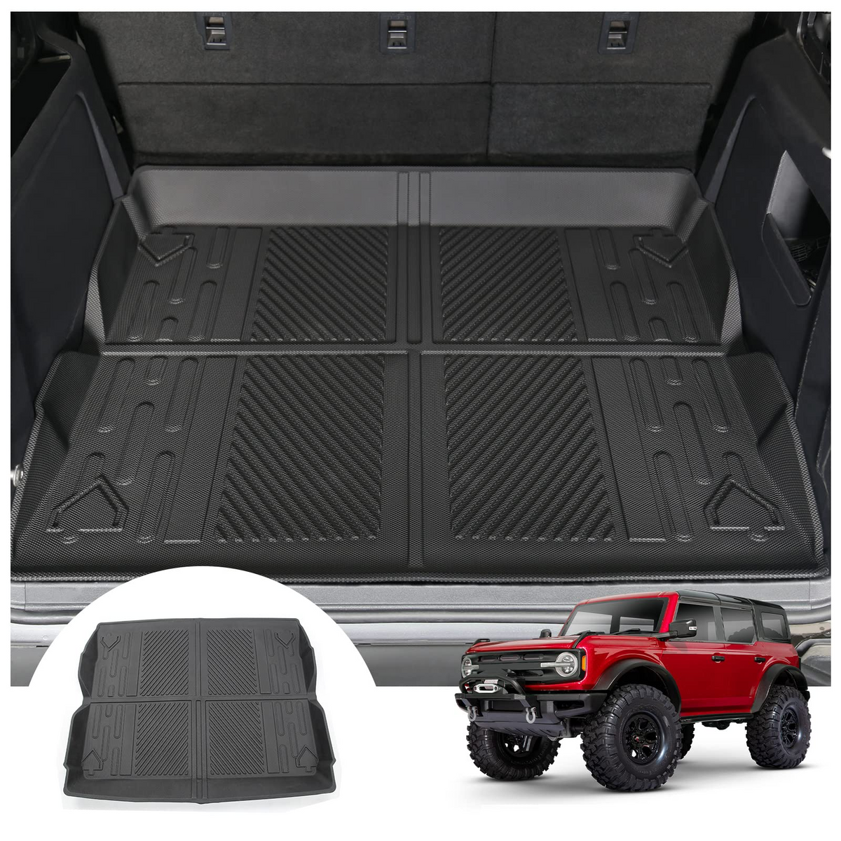 Cargo Liner Non-Slip Rubber Mat for Ford Bronco Accessories