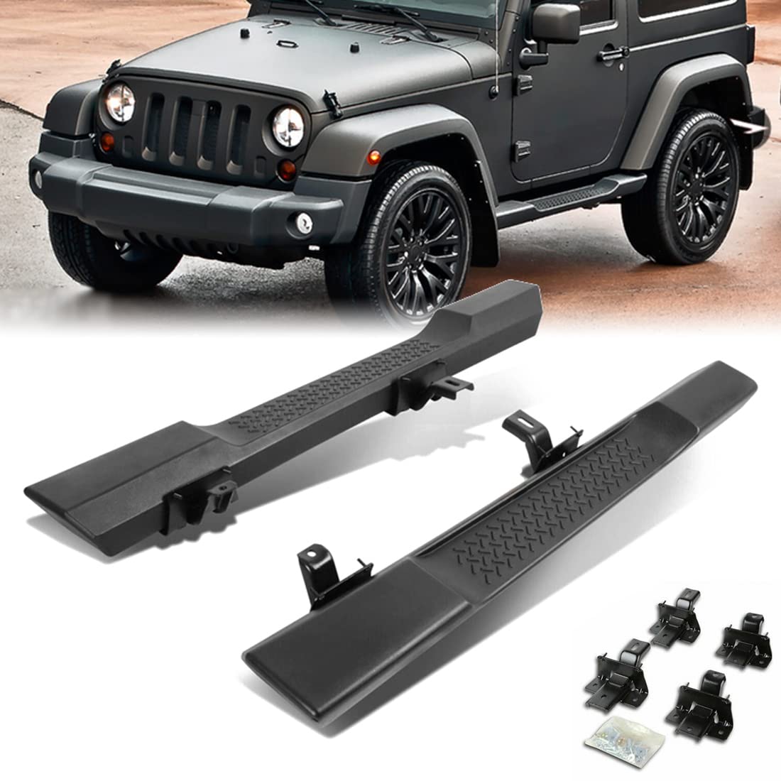 Running Boards Compatible with Jeep Wrangler JK 2007-2018 2 Door Models