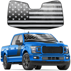 Windshield Sun Shade American Flag Compatible with Ford