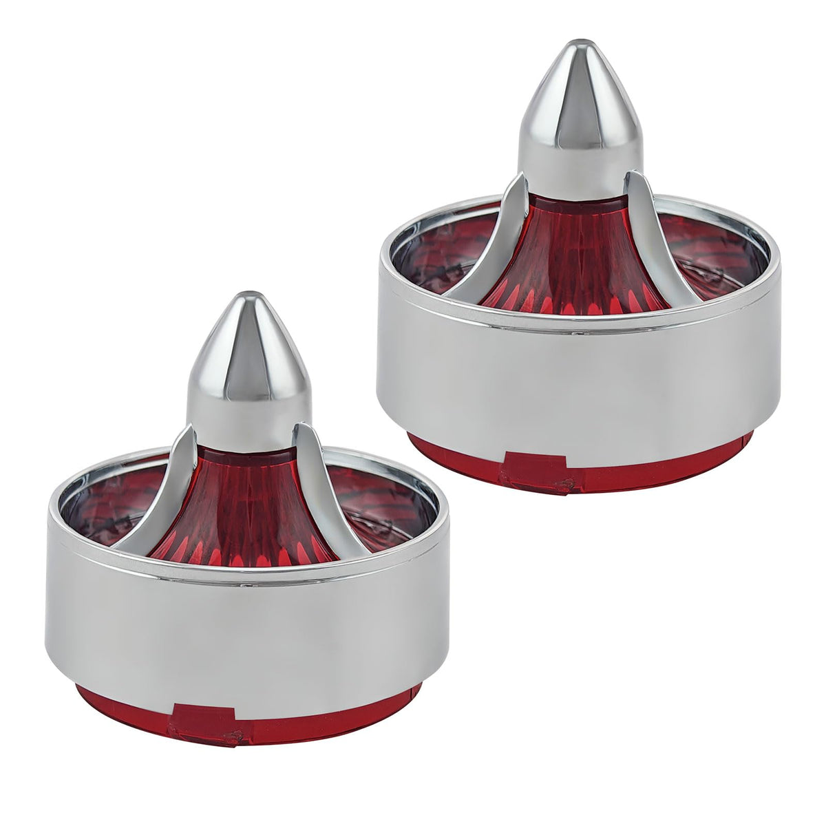 2X Bullet Turn Signal Light Turbine Replacement Red Lens Cover