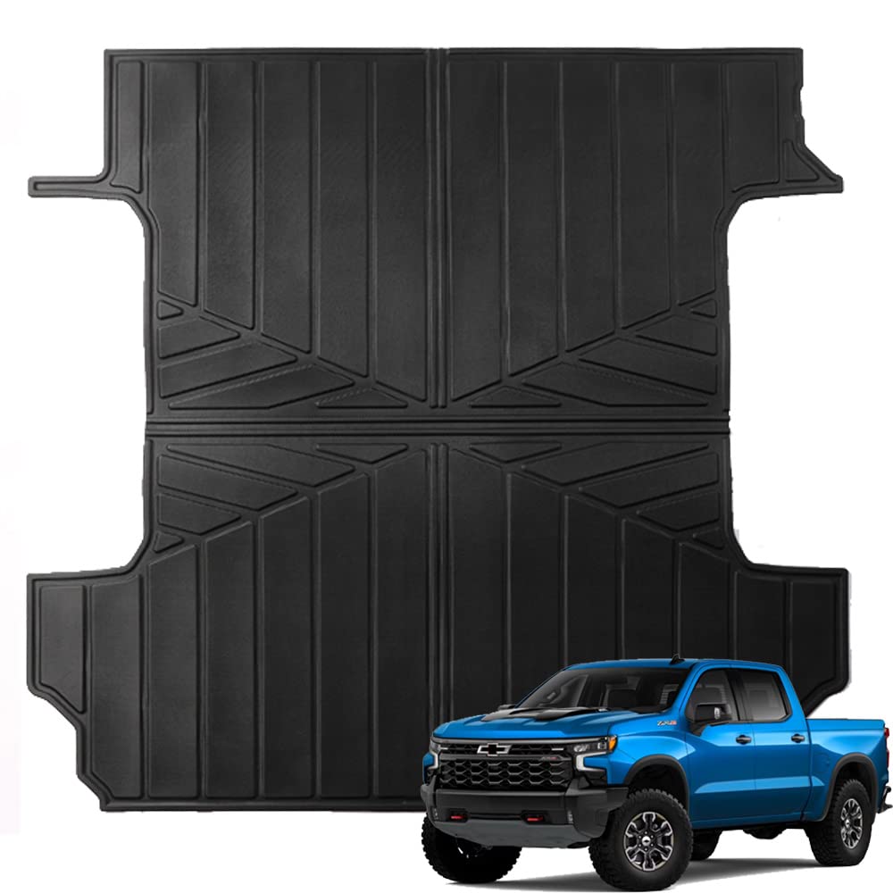 Truck Rubber TPE Bed Mat for Pick up 2019-2023 Silerado/GMC Sierra 1500 Crew cab with 5.8' Short Bed Upgraded Version