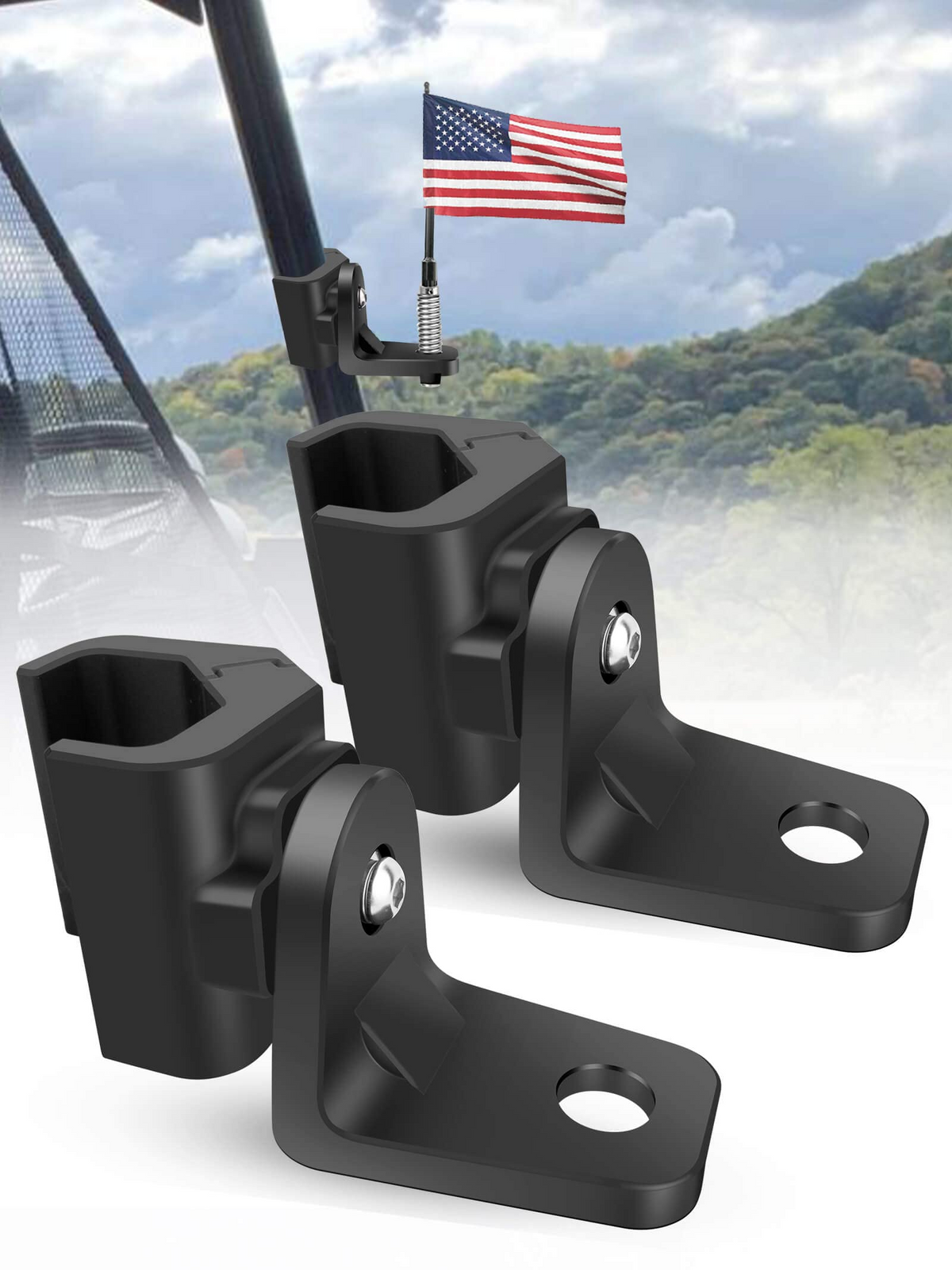 UTV Whip Mount for Polaris Ranger, 2PCS Heavy-Duty Whip Light Mount