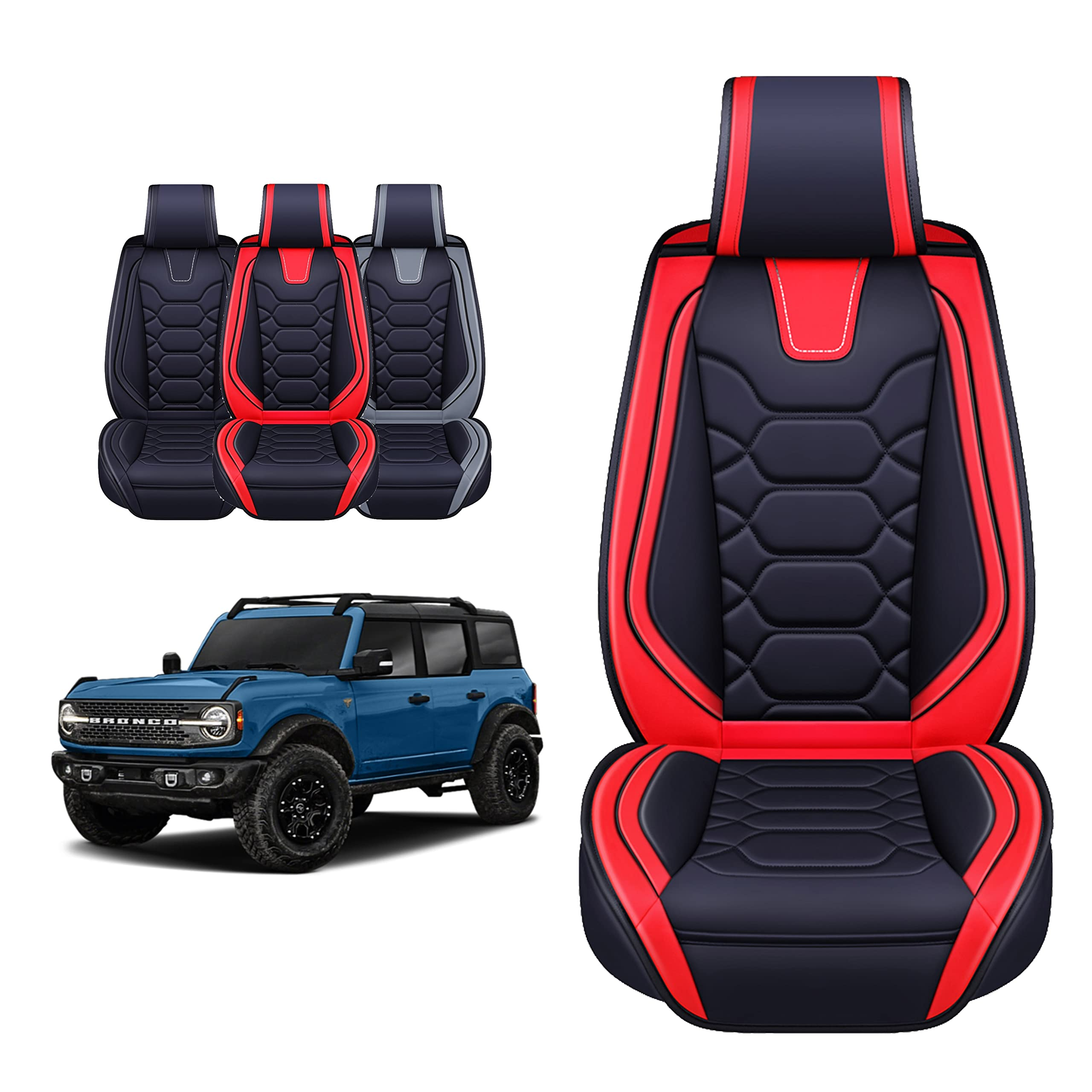 Seat Covers for 2021-2024 Ford Bronco Accessories Leather Cover Cushion