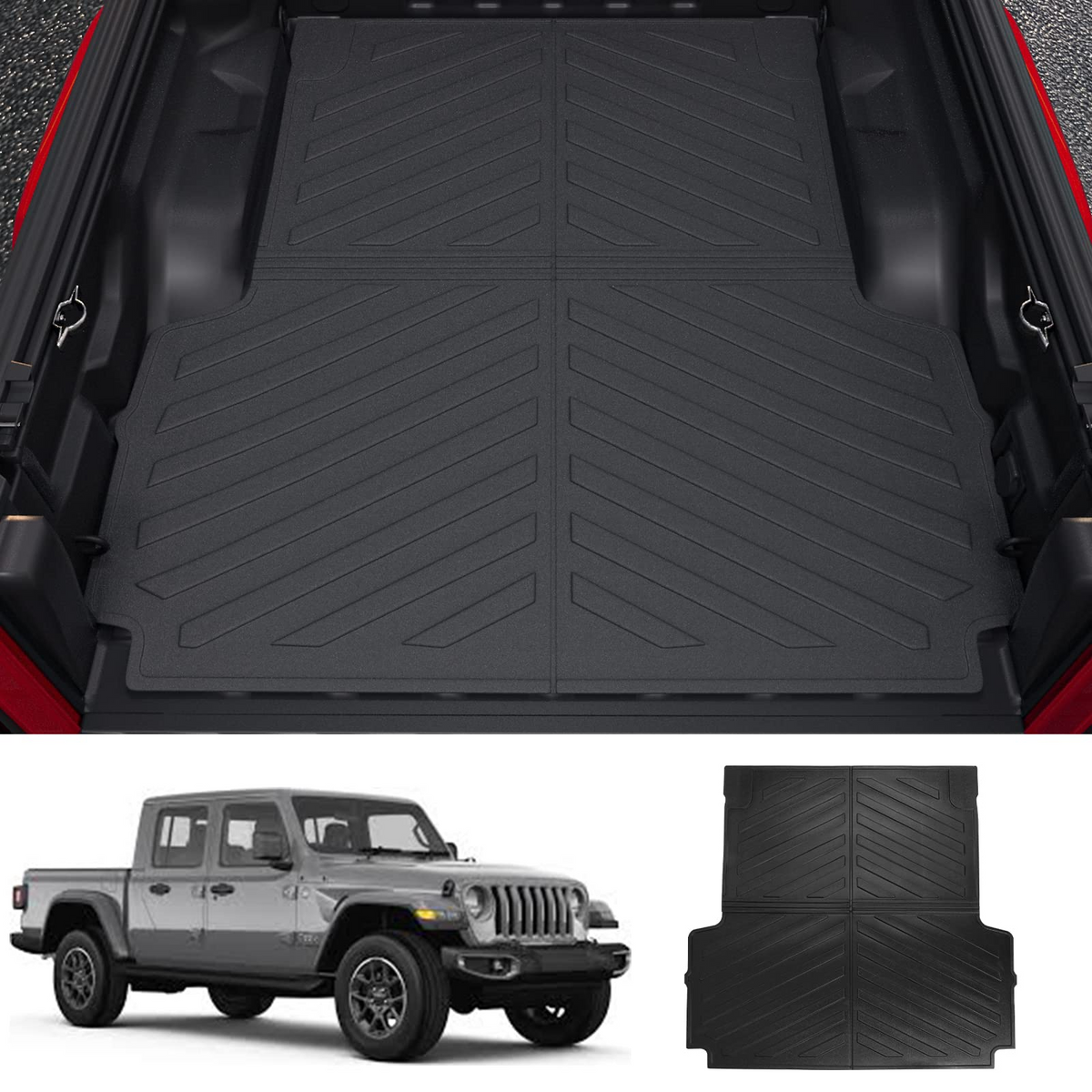 Truck Bed Mat TPE Material for 2020-2023 Jeep Gladiator JT Pickup