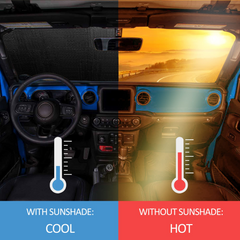 Windshield Sun Shade Compatible with Jeep Wrangler/ Gladiator