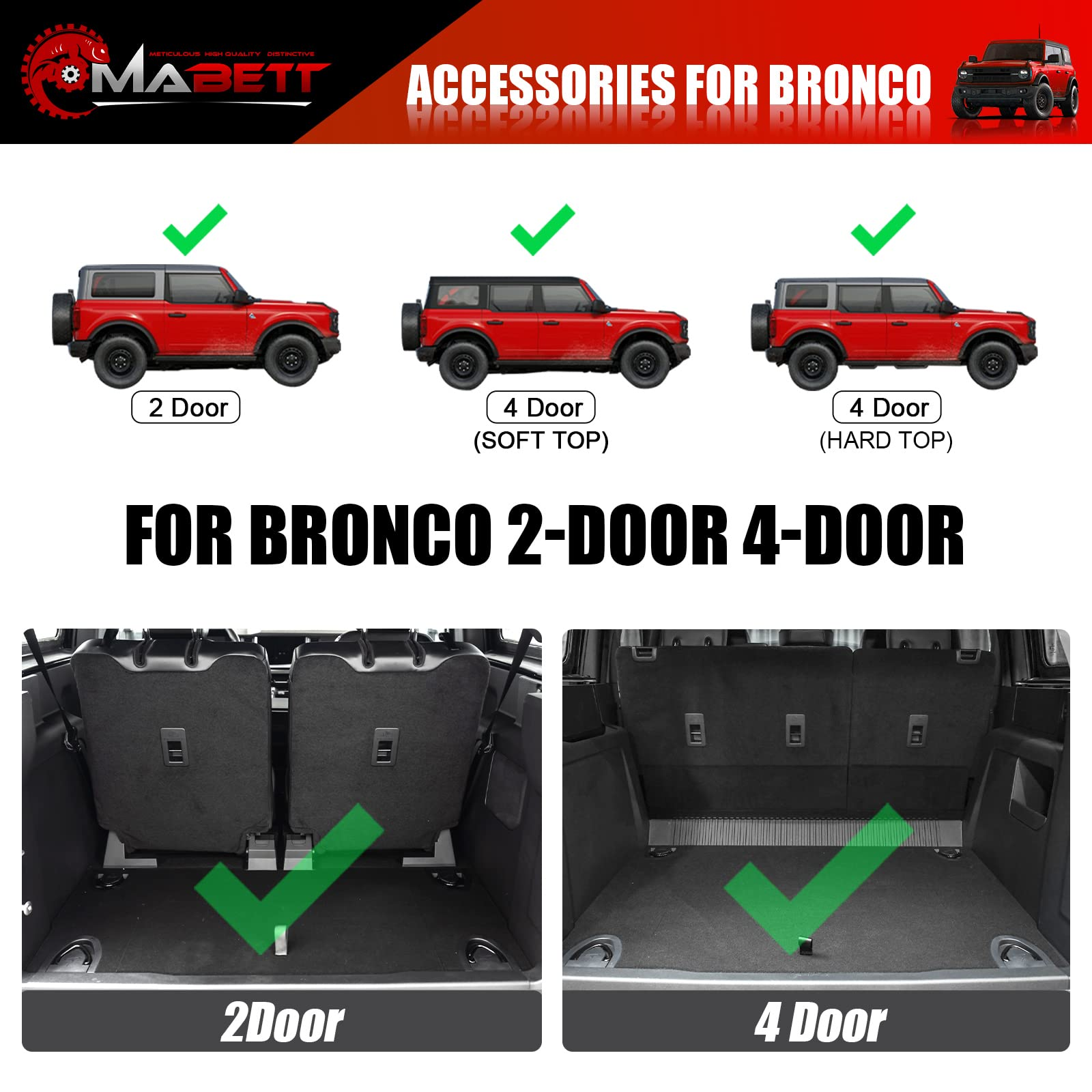 Trunk Lower Storage Mat for Ford Bronco Accessories 2021 2022 2023