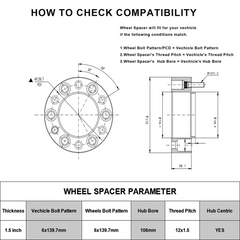 6x5.5 Hubcentric Wheel Spacers 1.5 Inch for Toyota Tacoma