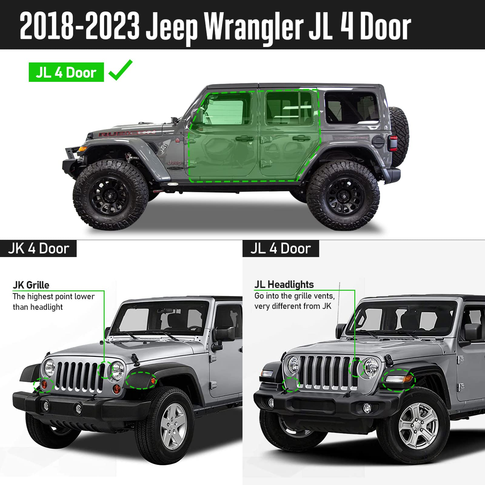 Running Boardsfor 2018-2023 Jeep Wrangler JL 4 Door