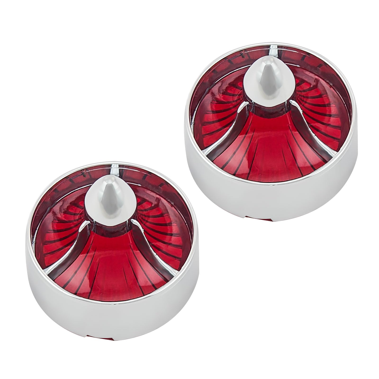 2X Bullet Turn Signal Light Turbine Replacement Red Lens Cover