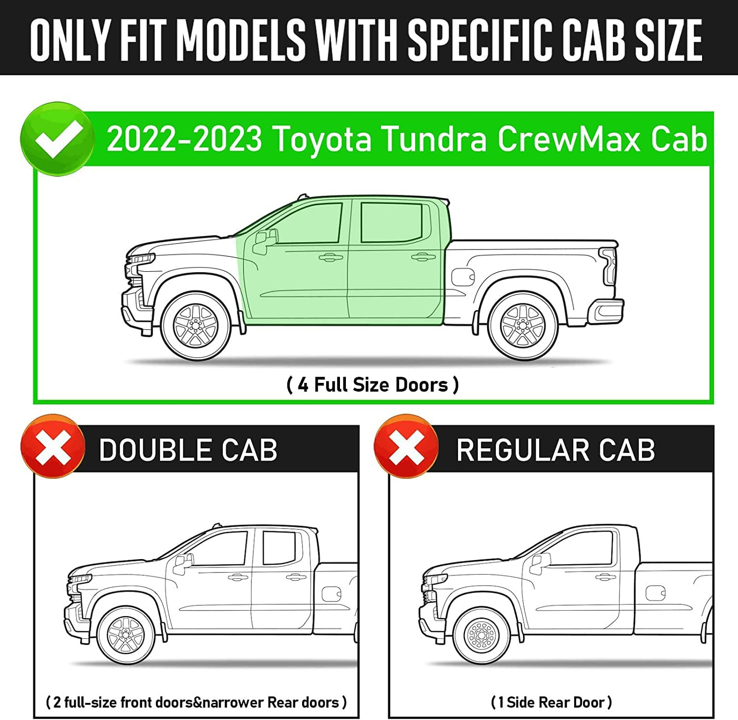 Running Boards for 2022-2023 Toyota Tundra Crewmax