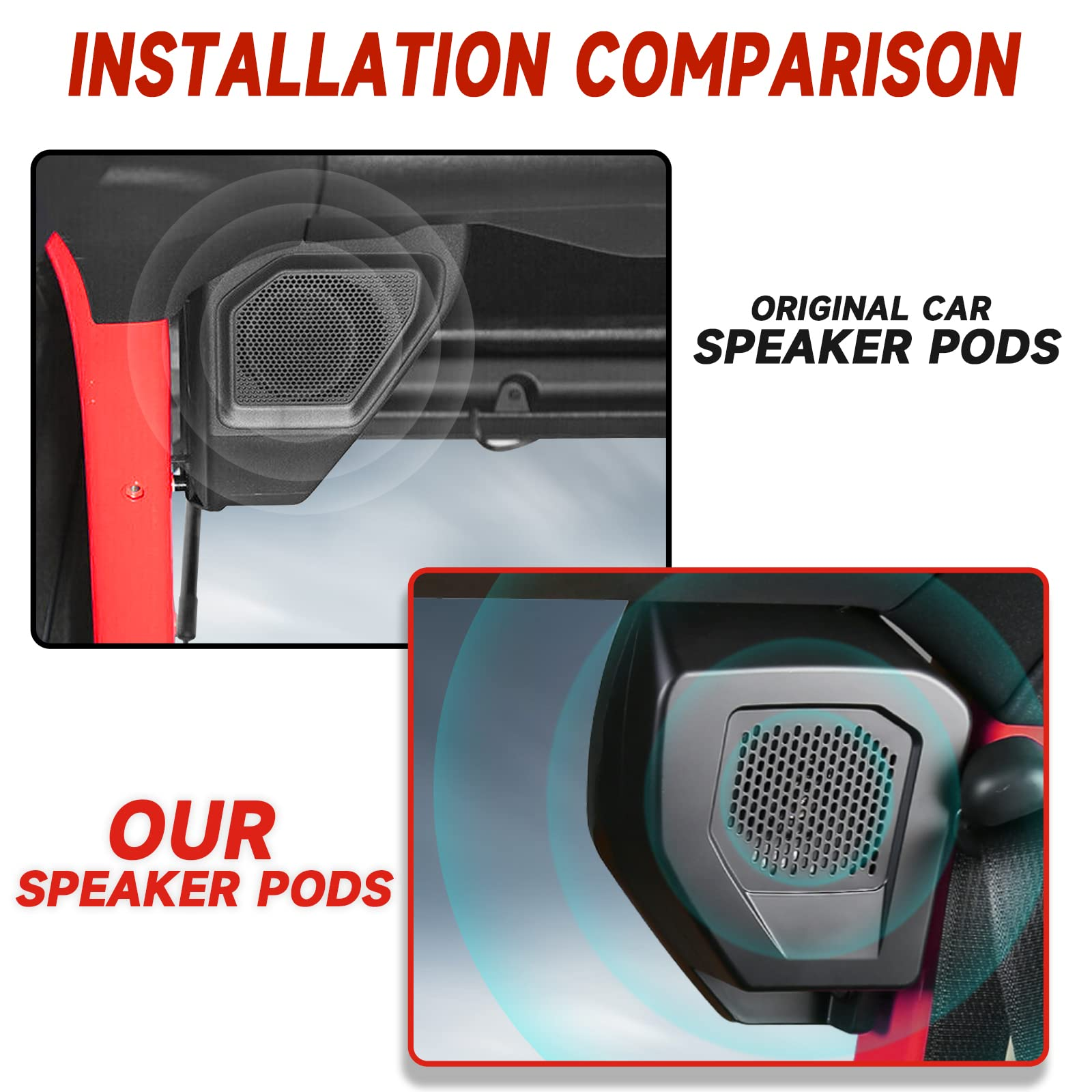 Rear Speaker Pods, Upgrade 6.5" Pods for Ford Bronco 2021-2023