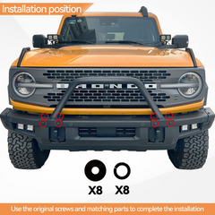 Bull Bar Grille Brush Guard with Light Mount for 2021 2022 2023 Ford Bronco