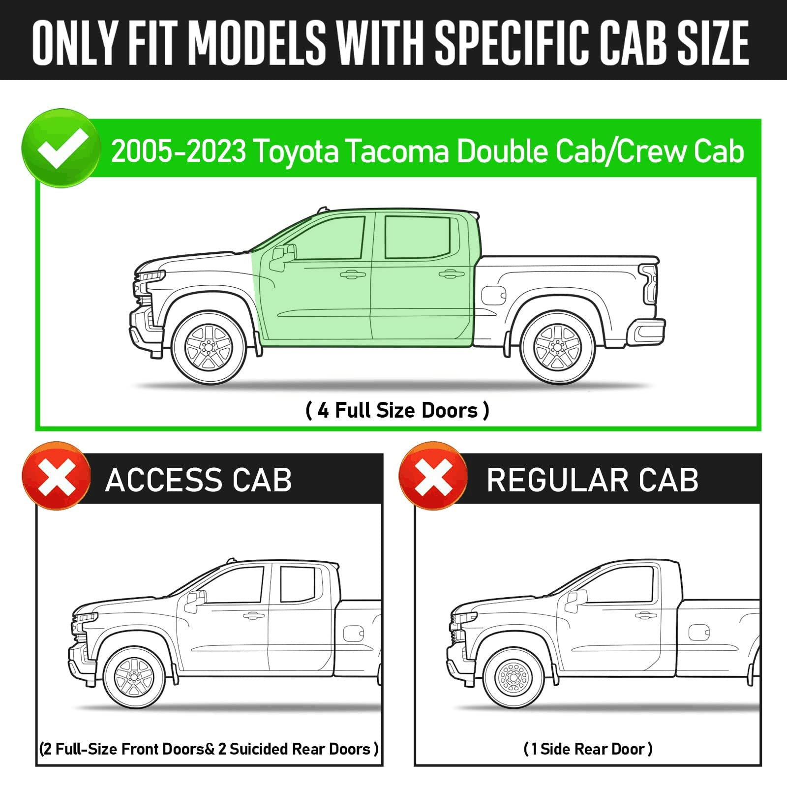 Running Boards for Toyota Tacoma Double Cab Crew Cab