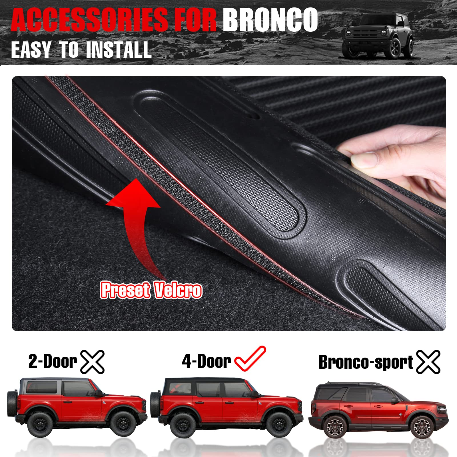 Rear Seat Back Cover for Ford Bronco Accessories 2021 2022 2023