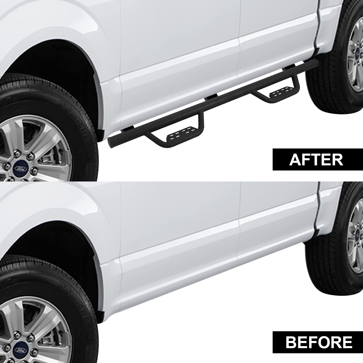 Side Steps Nerf Bars Compatible with 2007-2018 Chevy Silverado & GMC Sierra