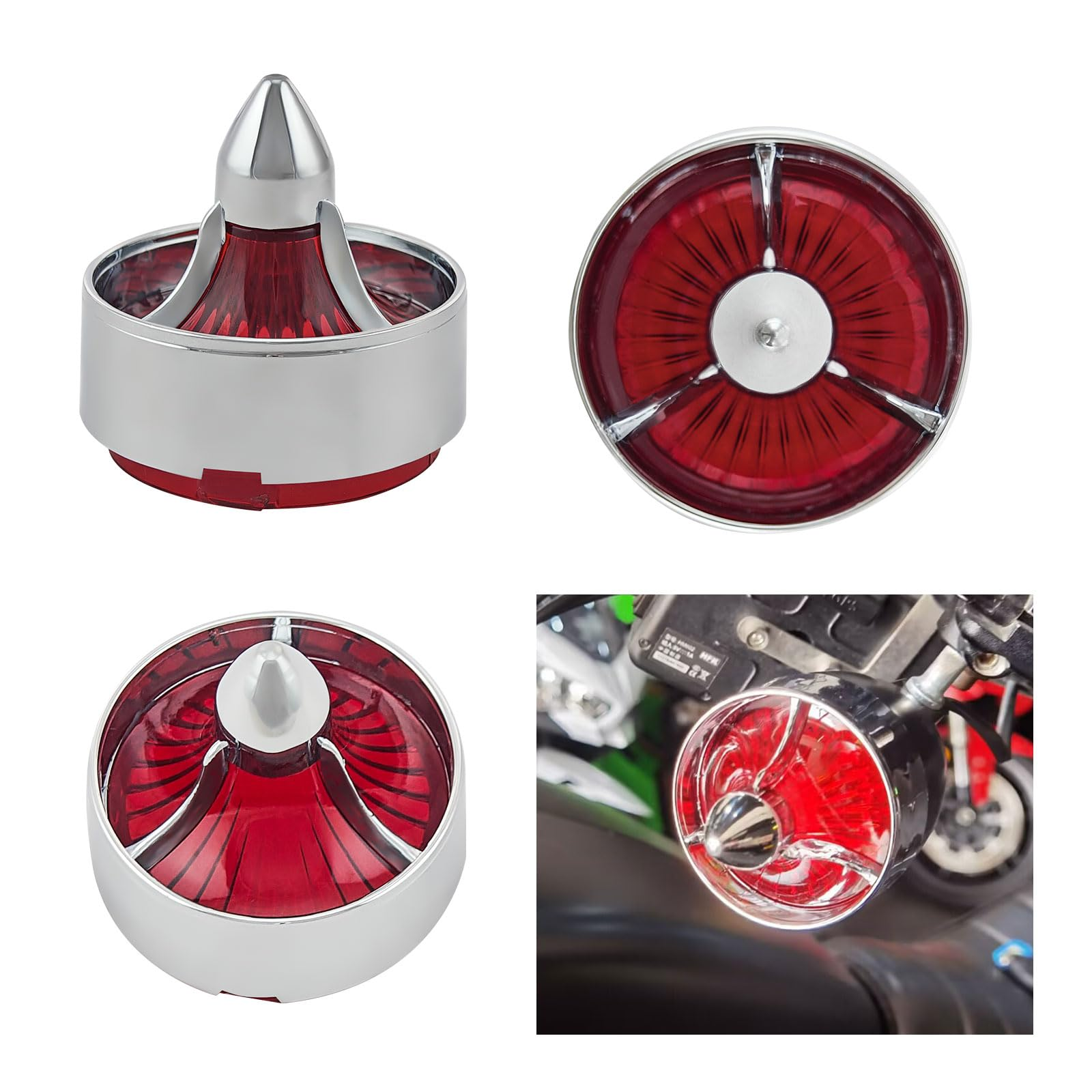 2X Bullet Turn Signal Light Turbine Replacement Red Lens Cover