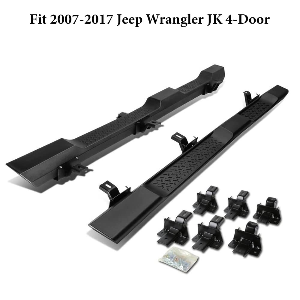 Running Boards Compatible with Jeep Wrangler JK 2007-2017 4 Doors Side Step