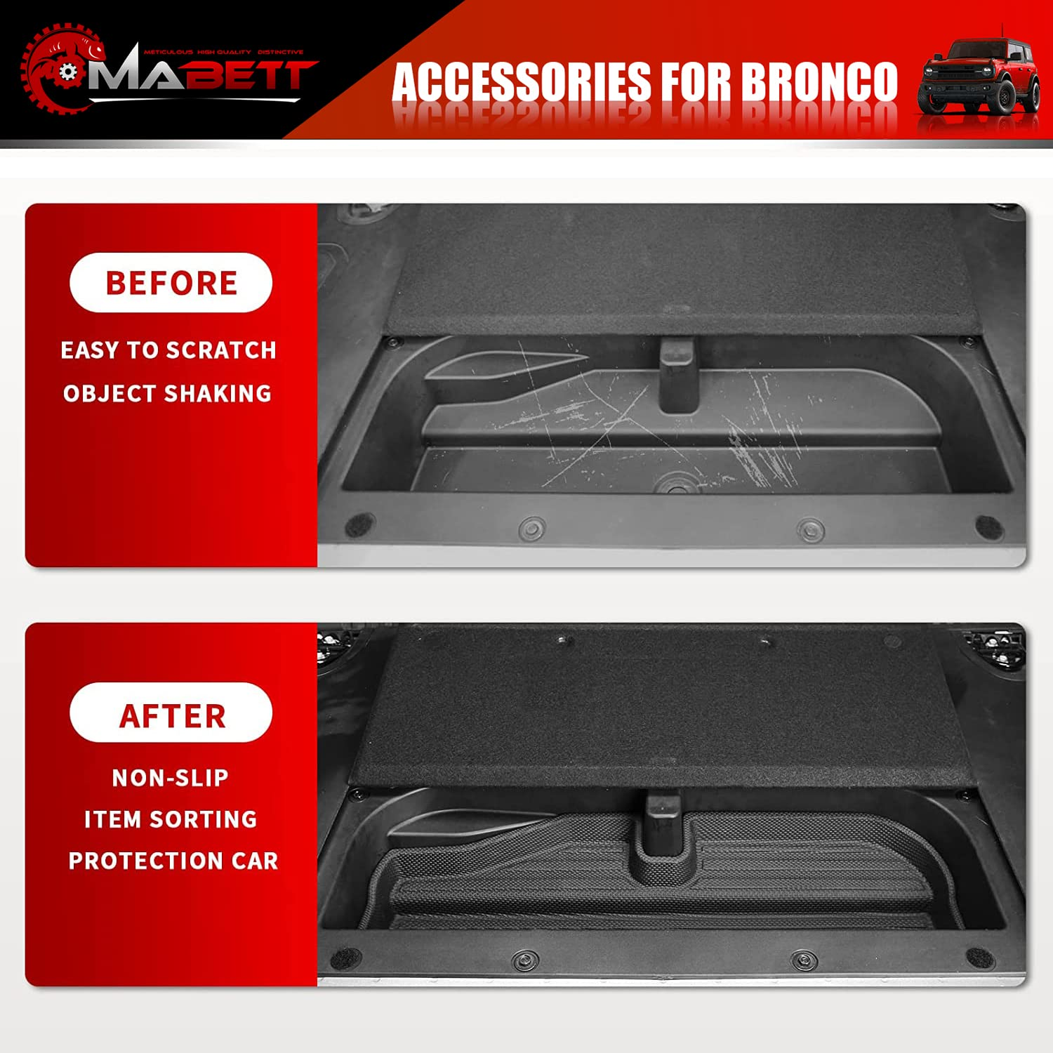 Trunk Lower Storage Mat for Ford Bronco Accessories 2021 2022 2023