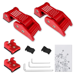 Aluminum Hood Latches Catch Kit with US Flag Style Red