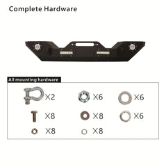 Front Bumper for Jeep Wrangler JK JL Gladiator JT & Pair 18W LED Lights