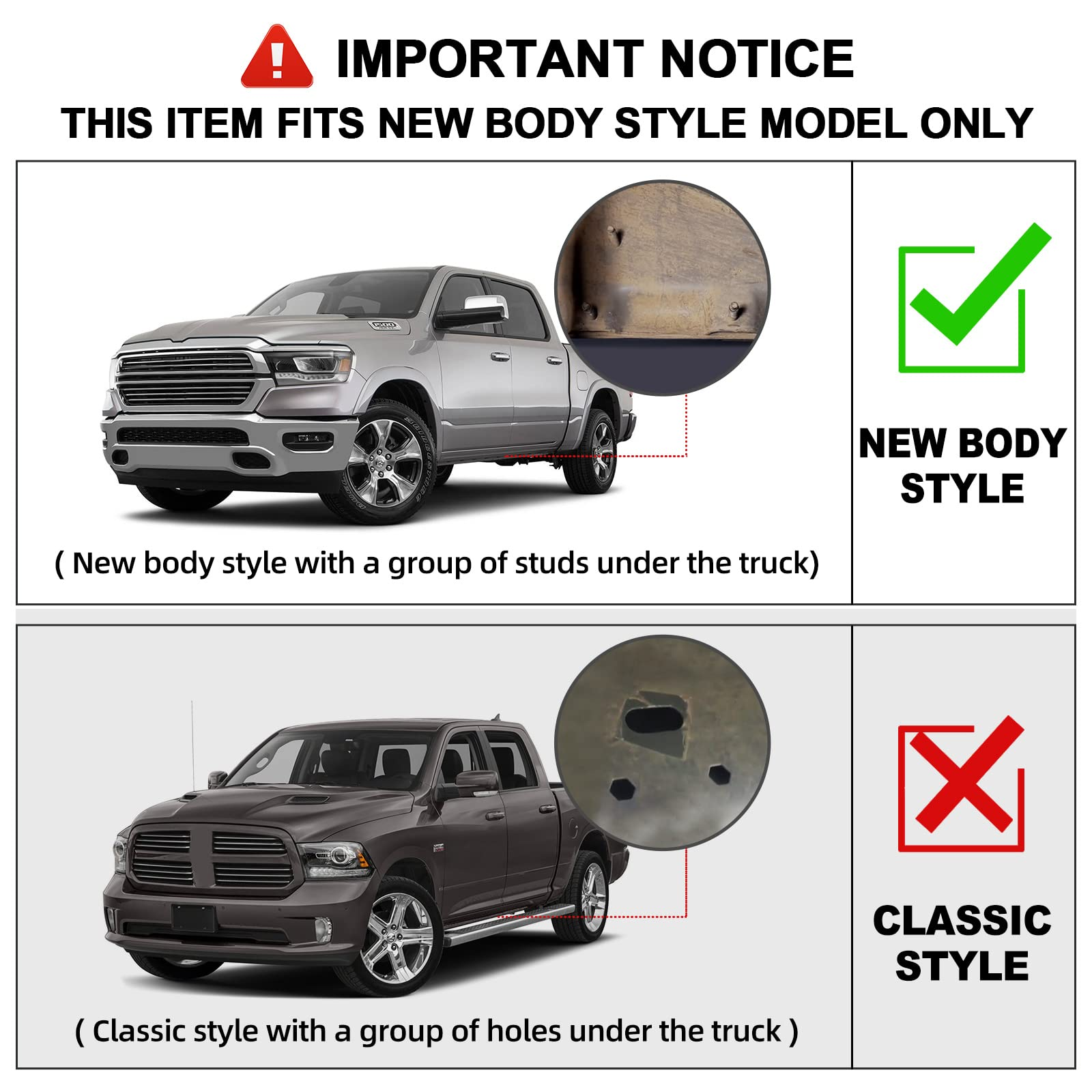 Running Boards for 2019-2023 Dodge Ram 1500 Crew Cab