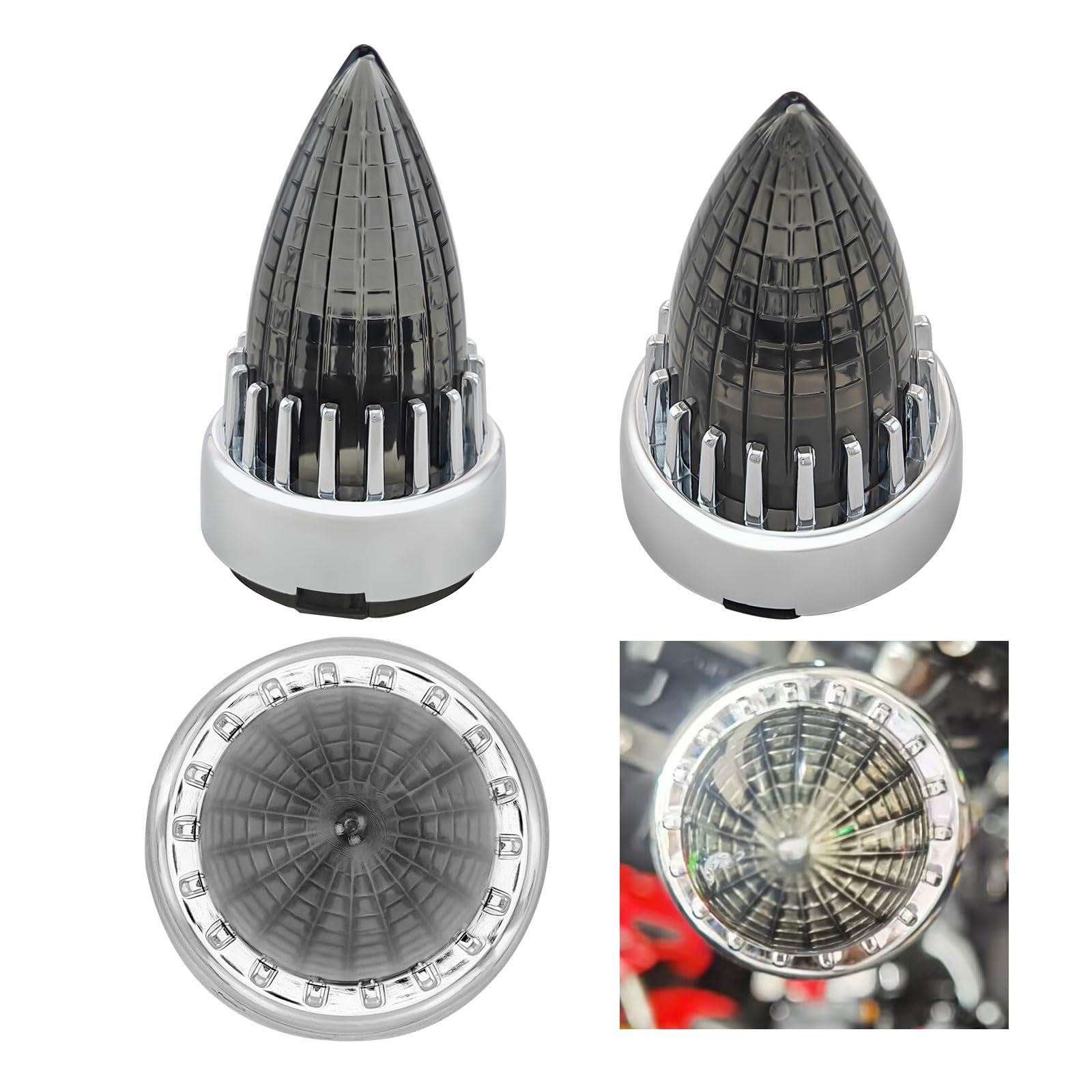 2X Bullet Turn Signal Light Supersonic Replacement Smoke Lens