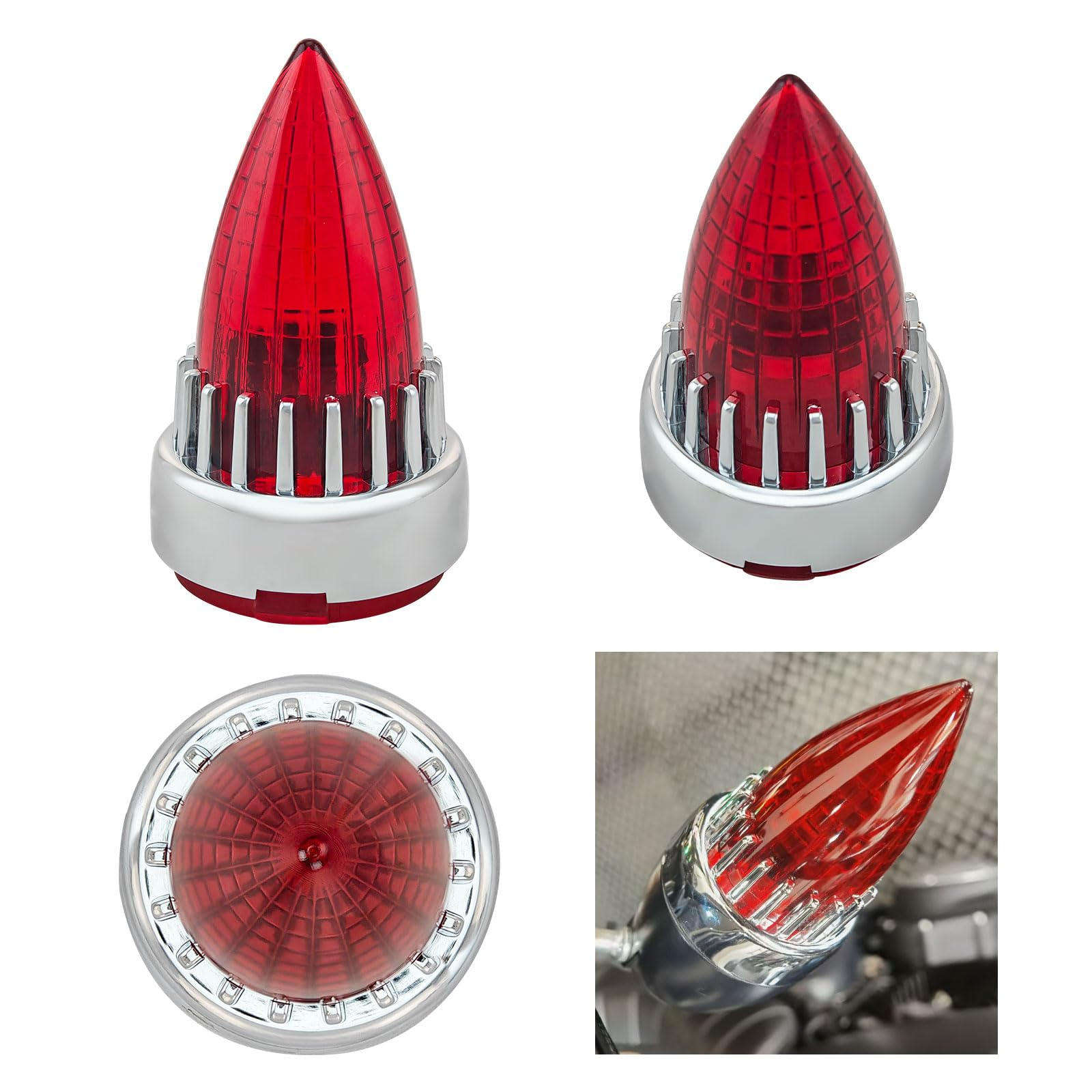 2X Bullet Turn Signal Light Supersonic Replacement Red Lens