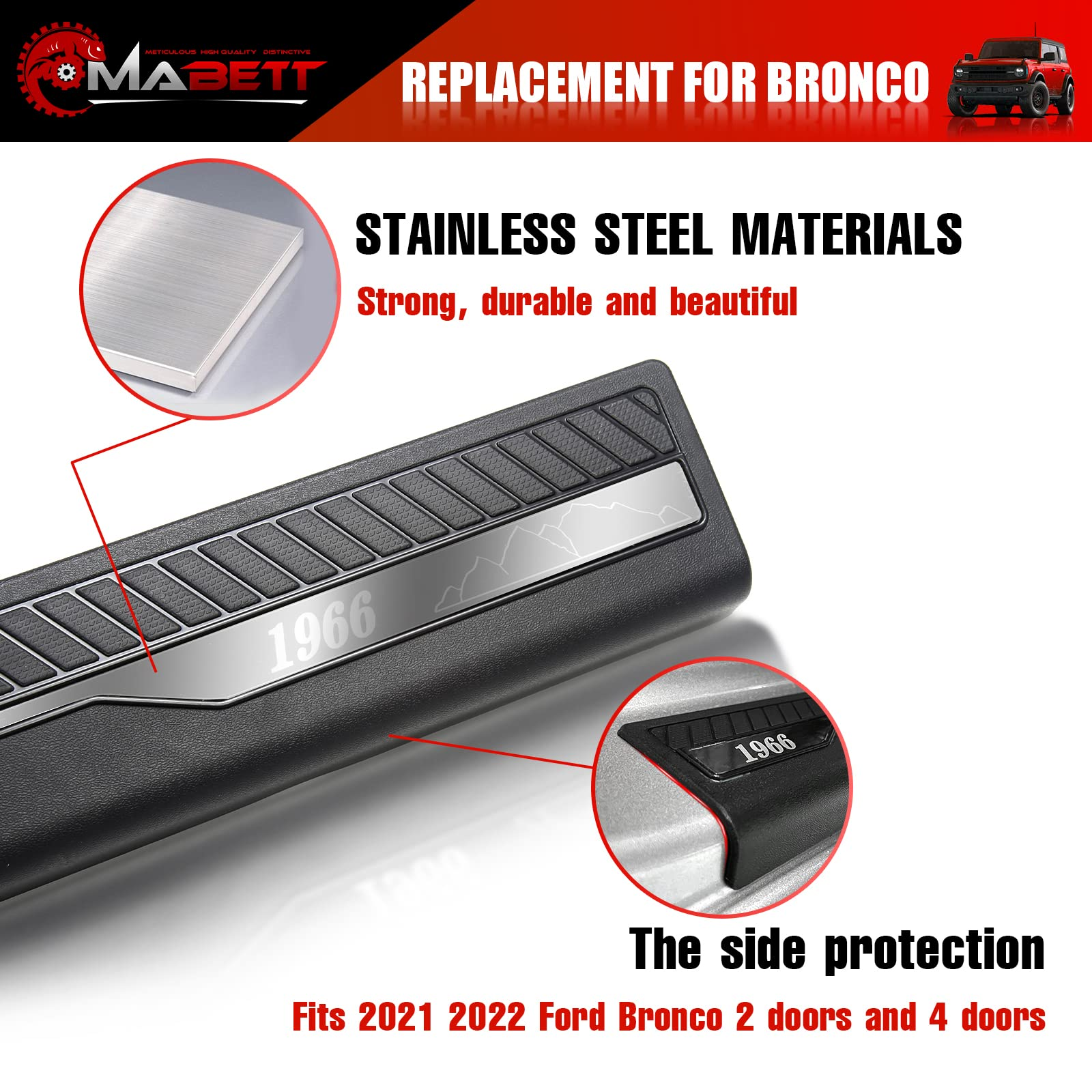 Door Edge Guards for Ford Bronco Accessories 2021 2022 2023 4 Door