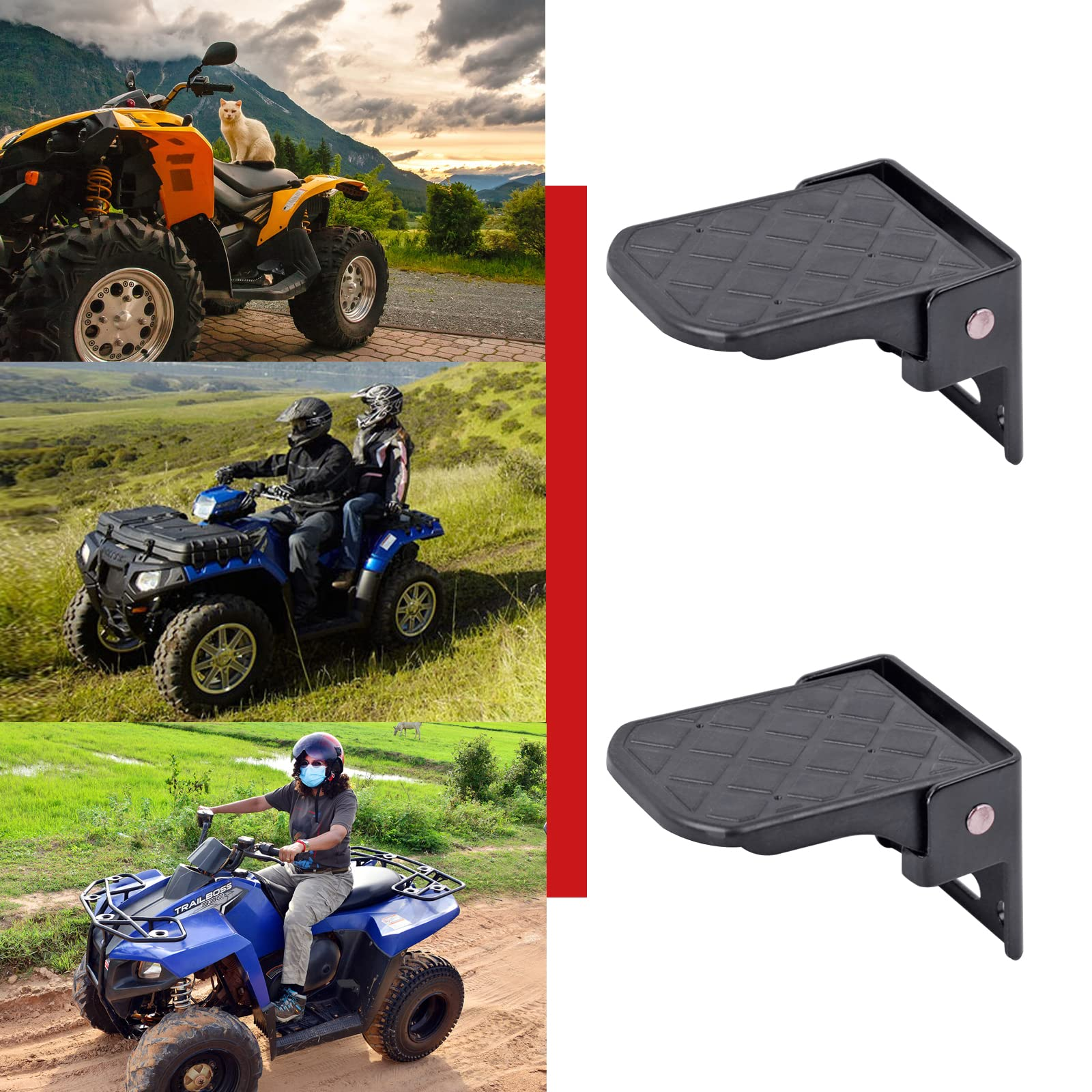 Pairs ATV Foot Rests for Four Wheeler Rear Passenger Foot Peg