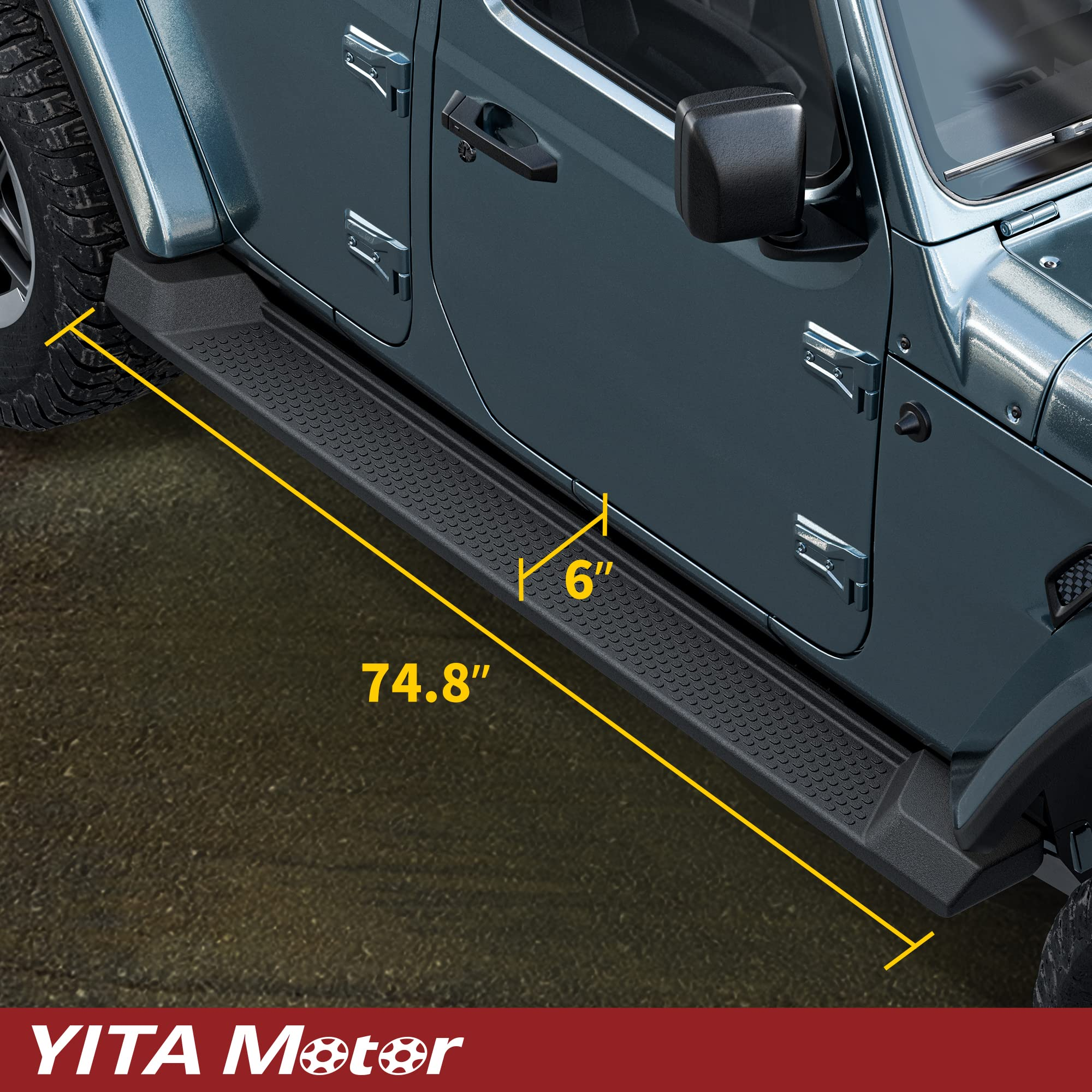 Running Boards Compatible with 2007-2018 Jeep Wrangler JK 4 Door