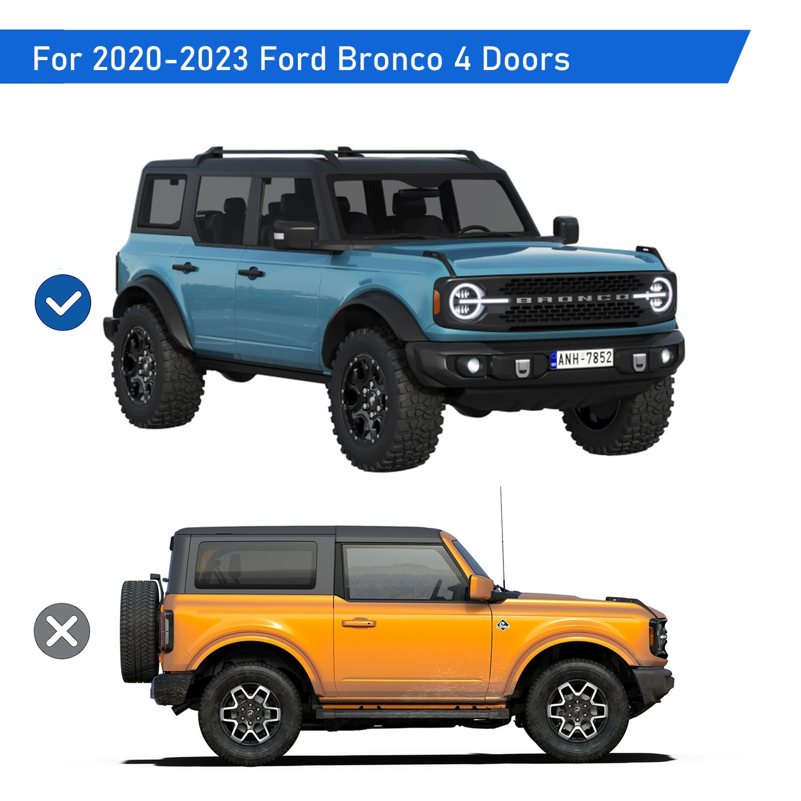 Running Boards Side Steps for 2019-2023 Ford Bronco