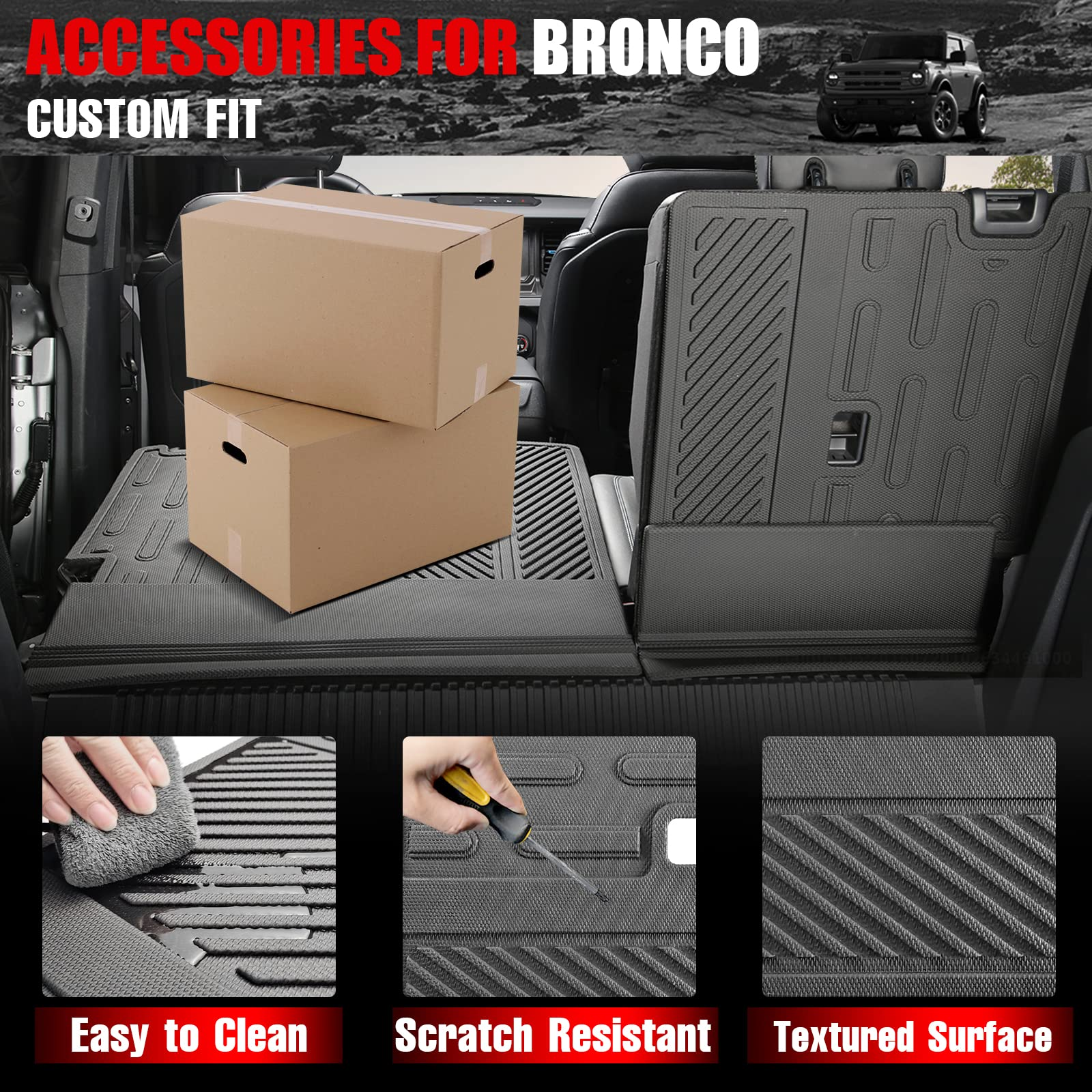 Rear Seat Back Cover for Ford Bronco Accessories 2021 2022 2023