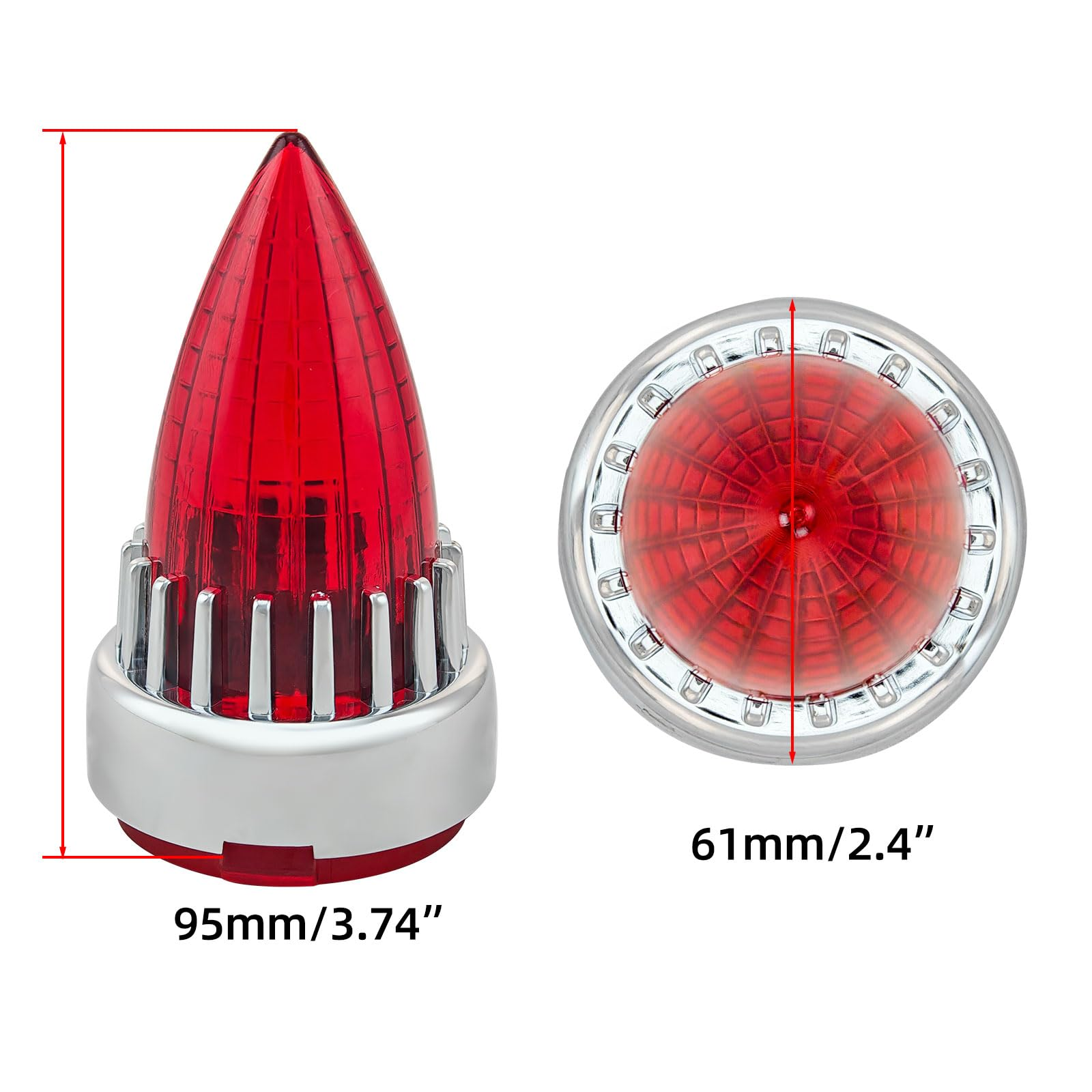 2X Bullet Turn Signal Light Supersonic Replacement Red Lens