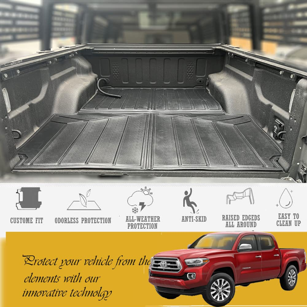 Bed Mats Compatible with 2005-2023 Toyota Tacoma Double Cab Bed Mat 5ft Short Bed (59.8in-60.5in)