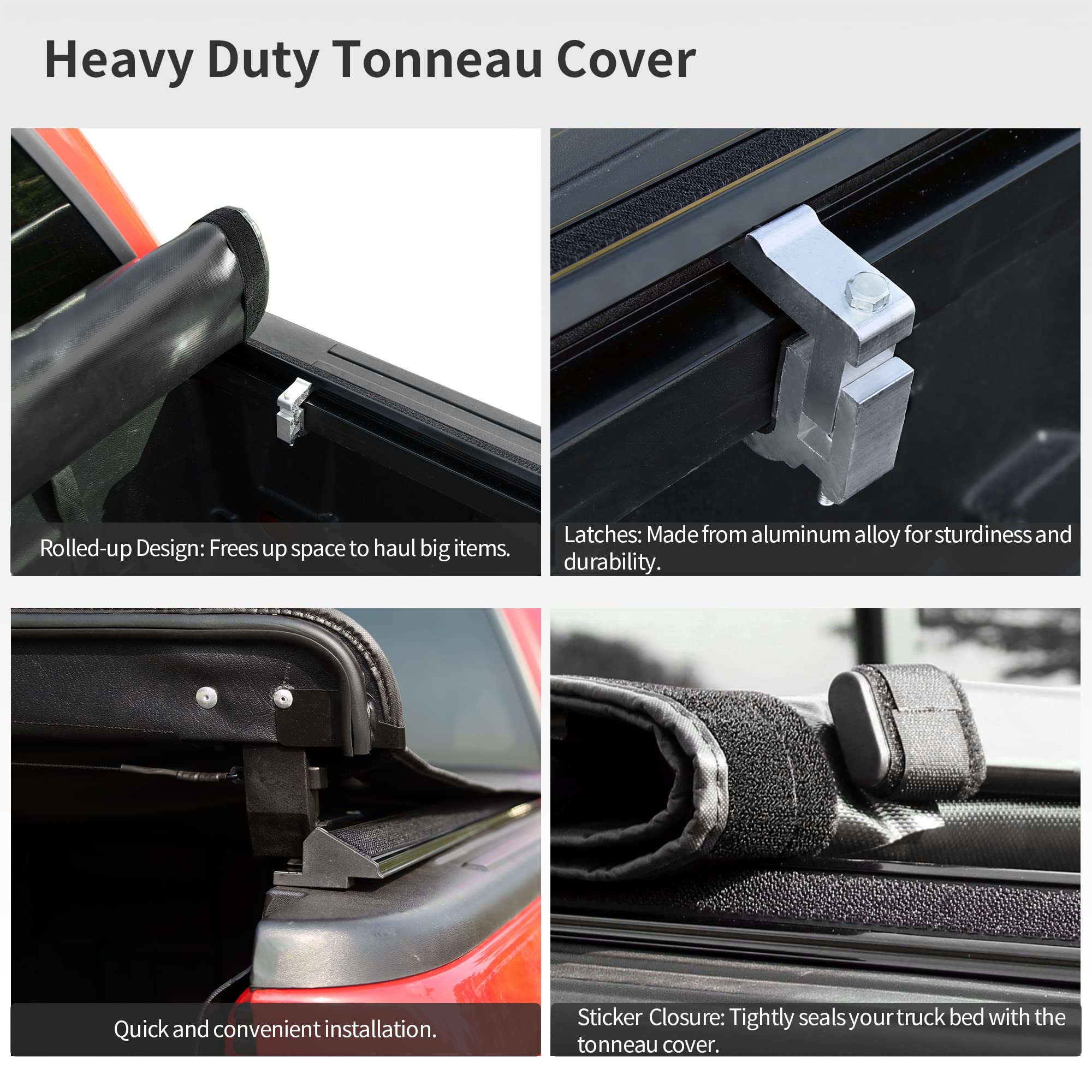 Soft Roll Up Truck Bed Tonneau Cover Compatible with 2020-2023 Jeep Gladiator 的副本